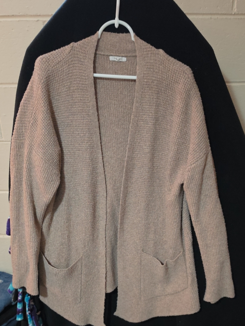 Light Taupe Open-Front Women's Cardigan Sweater